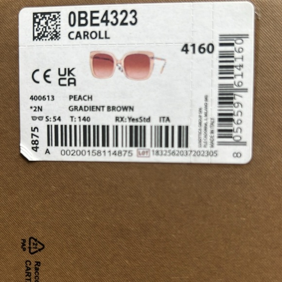 Burberry Caroll Peach Gradient Brown Sunglasses - Picture 12 of 12